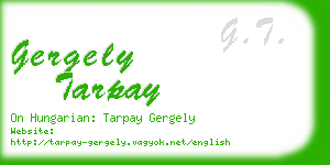 gergely tarpay business card